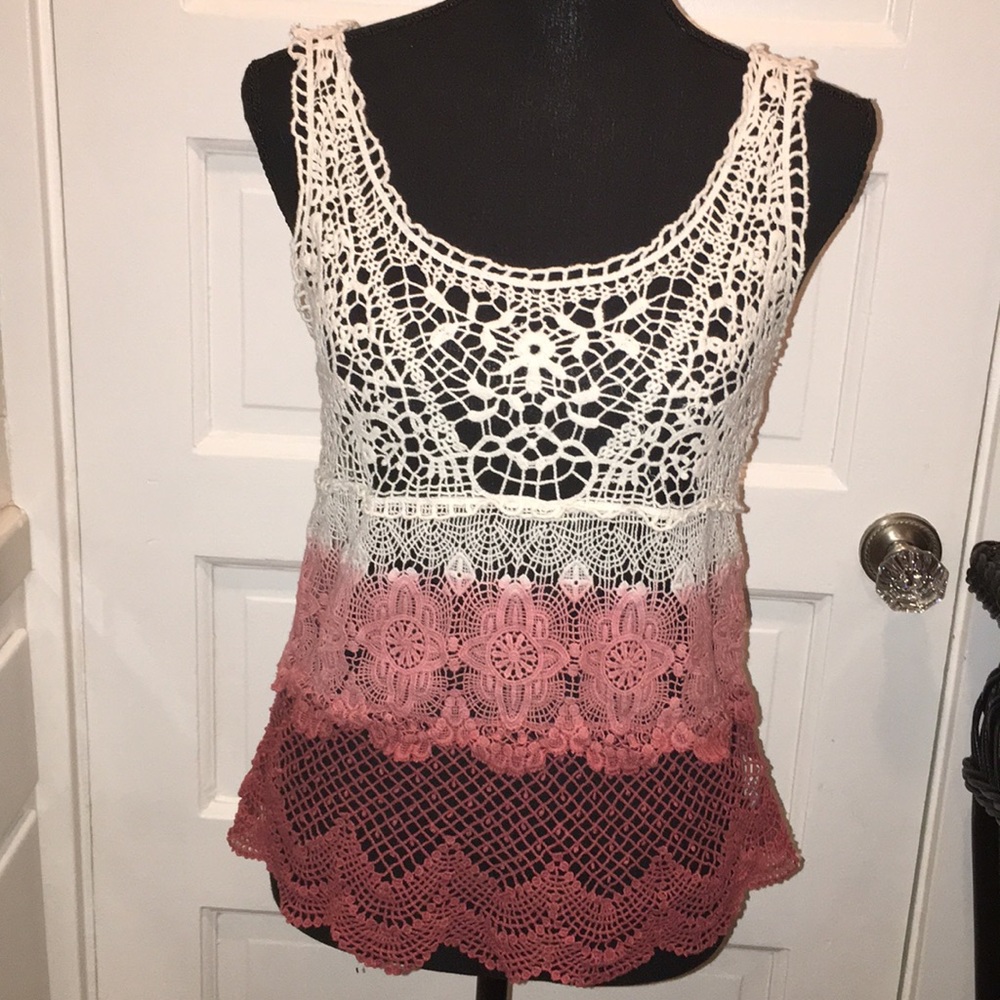 VINTAGE COTTON CROCHETED TOP NEW $30 NOW $15